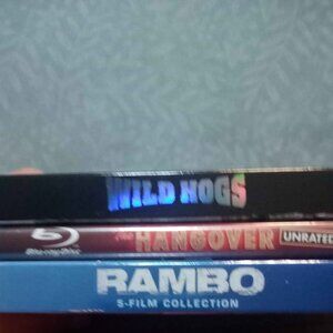 2 Blu Ray Rambo DVD is a 5 film collection. $10 for all.